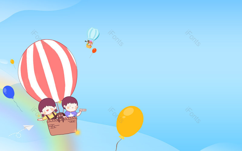 六一儿童节热气球蓝天白云卡通背景,插画/手绘图,插画/手绘图库,插画/手绘图下载,插画/手绘